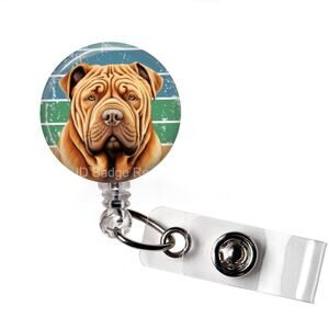 🐶💙 Chinese Shar-Pei Badge Reel | Shar Pei Dog Lover Retractable ID Holder